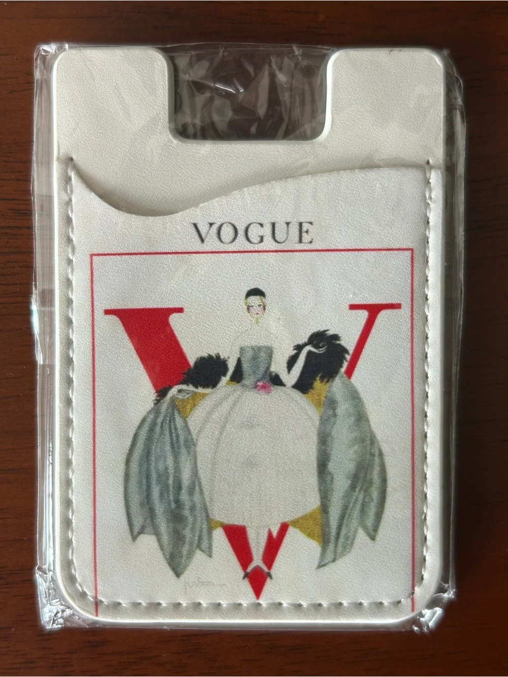 Vogue White Faux Leather Card Holder